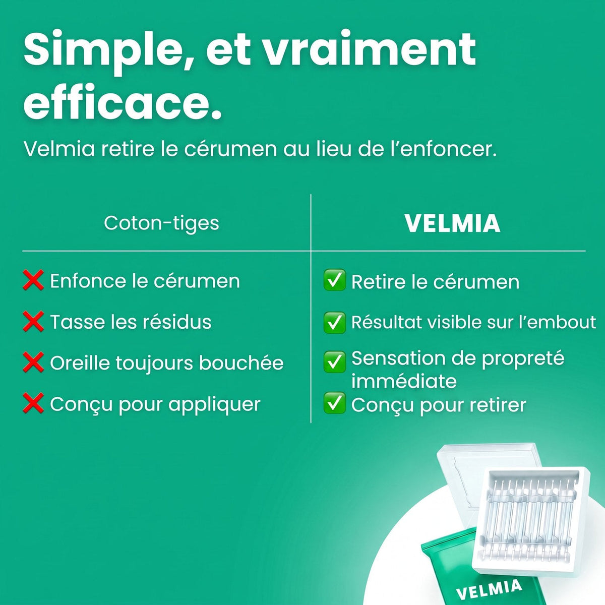 Comparatif coton-tiges et Velmia